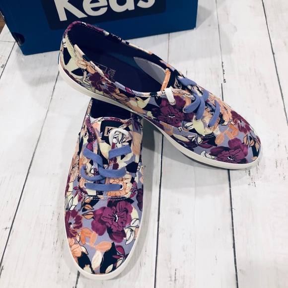 NIB Keds Champion Sneakers in Purple Floral Print
